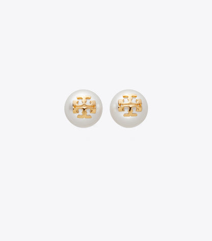 Tory Burch Moondance Pearl Stud Earrings - Ivory/Tory Gold