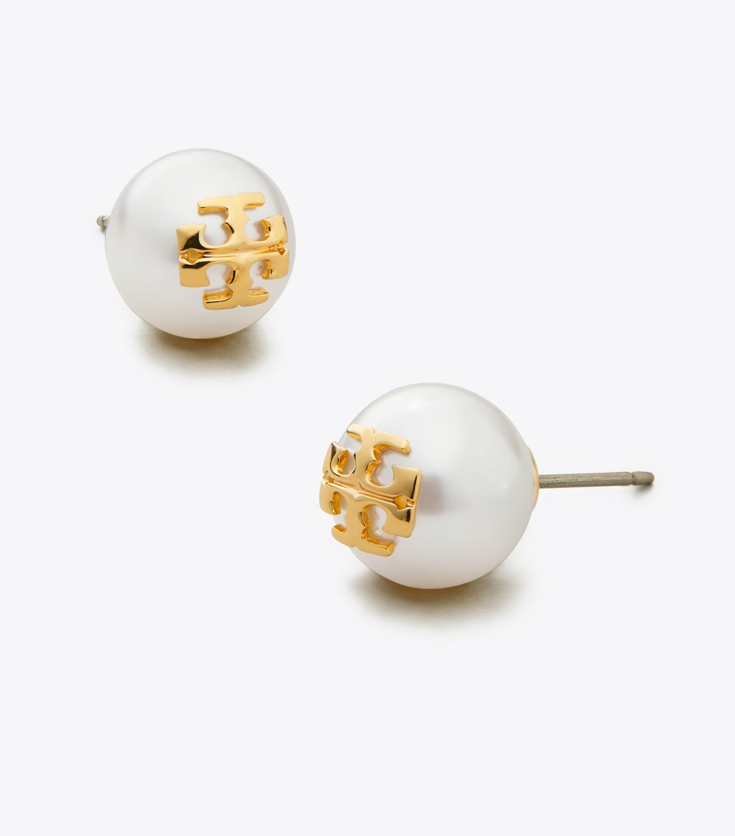 Tory Burch Moondance Pearl Stud Earrings - Ivory/Tory Gold