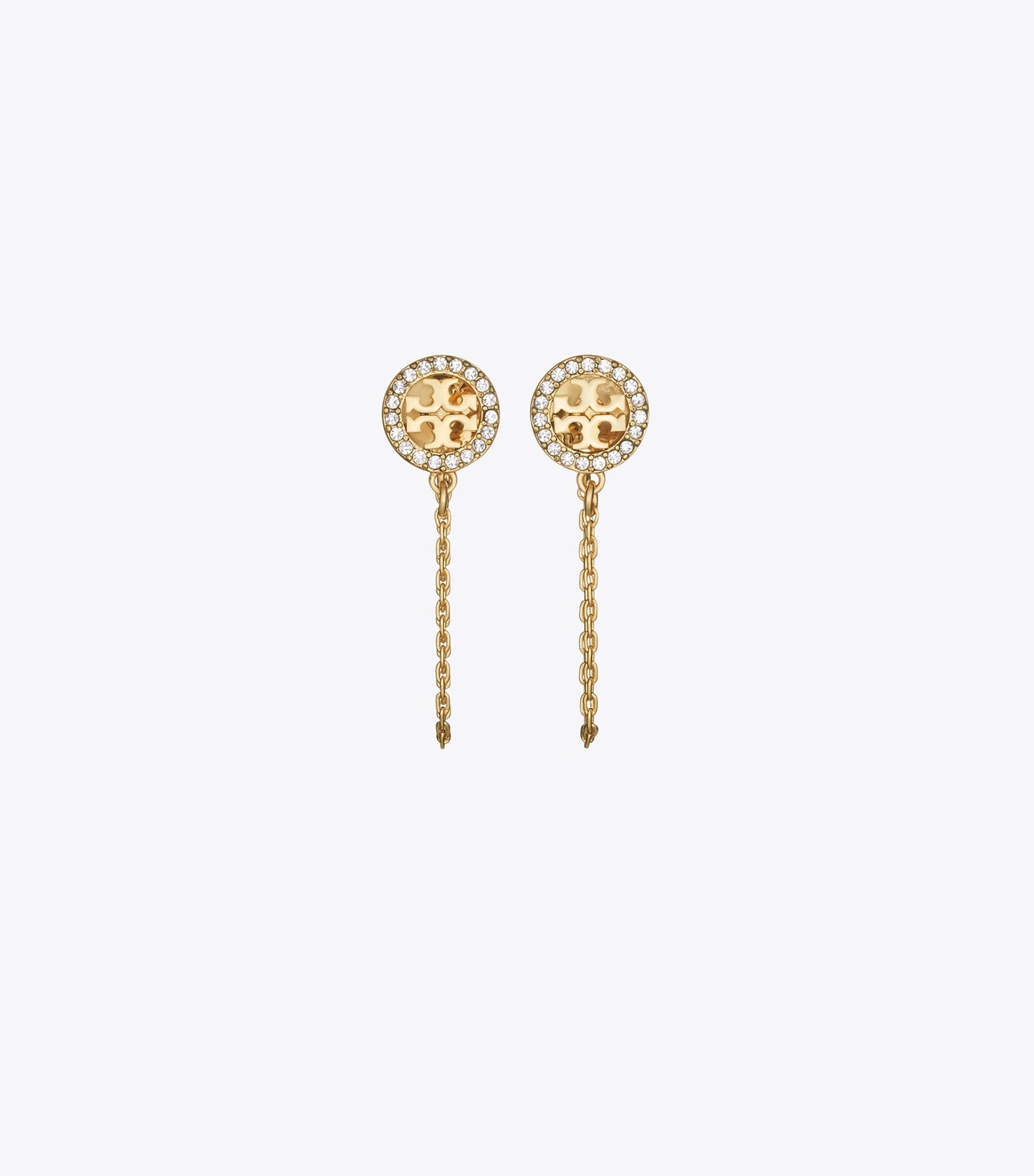 Tory Burch Icon Chain Earrings - Tory Gold / Crystal