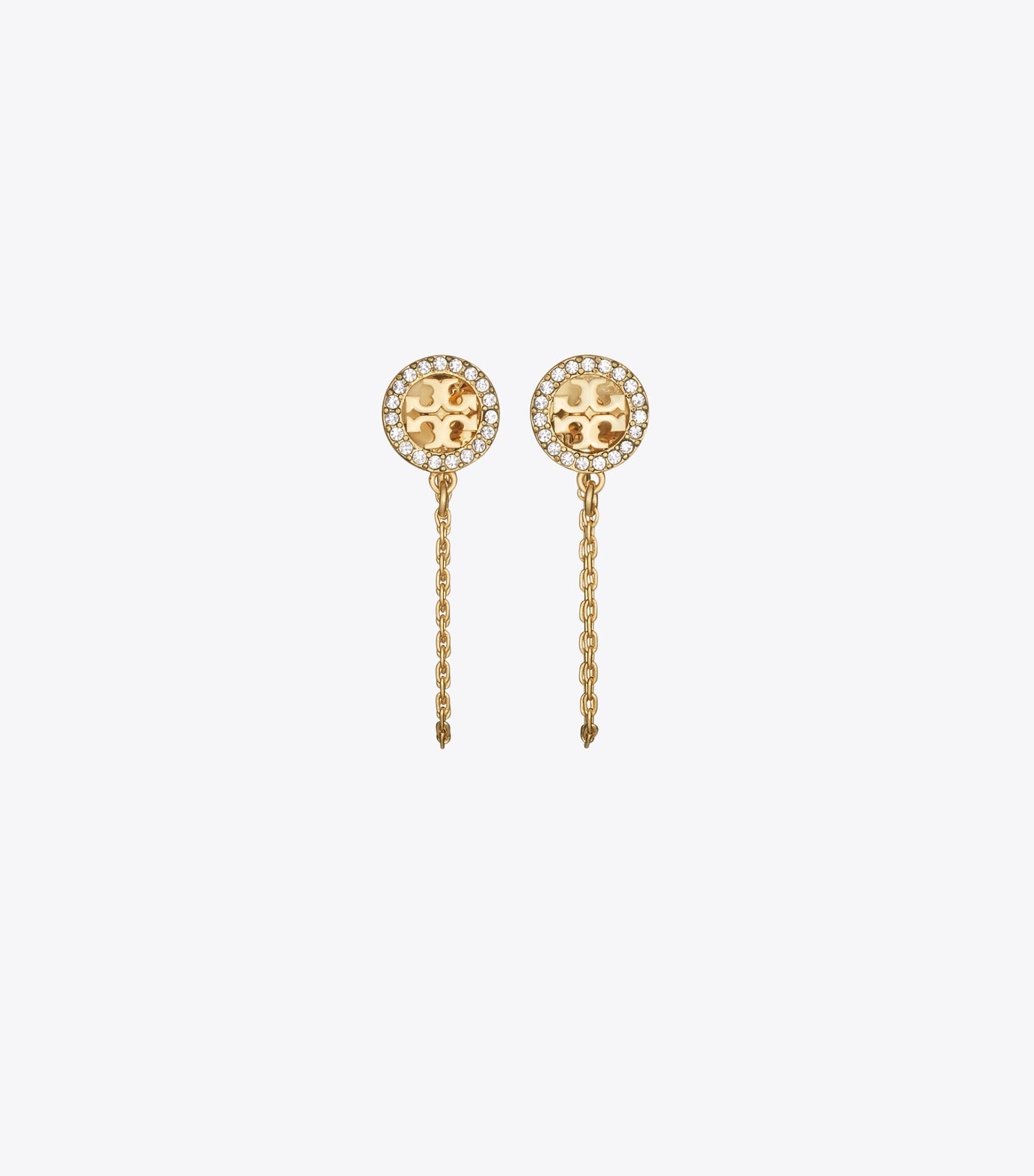 Tory Burch Icon Chain Earrings - Tory Gold / Crystal
