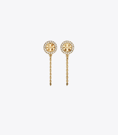 Tory Burch Icon Chain Earrings - Tory Gold / Crystal