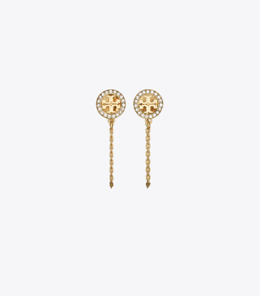 Tory Burch Icon Chain Earrings - Tory Gold / Crystal