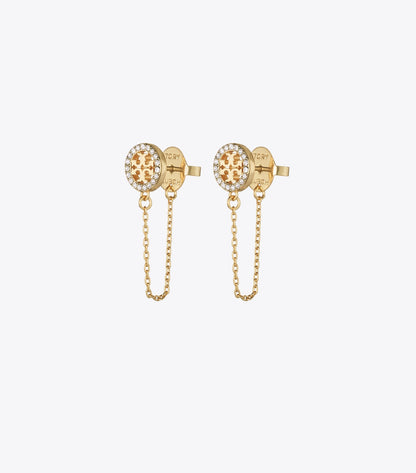 Tory Burch Icon Chain Earrings - Tory Gold / Crystal