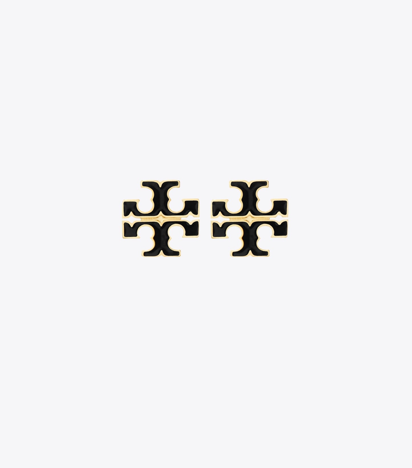 Tory Burch Small Icon Enamel Stud Earrings - Black