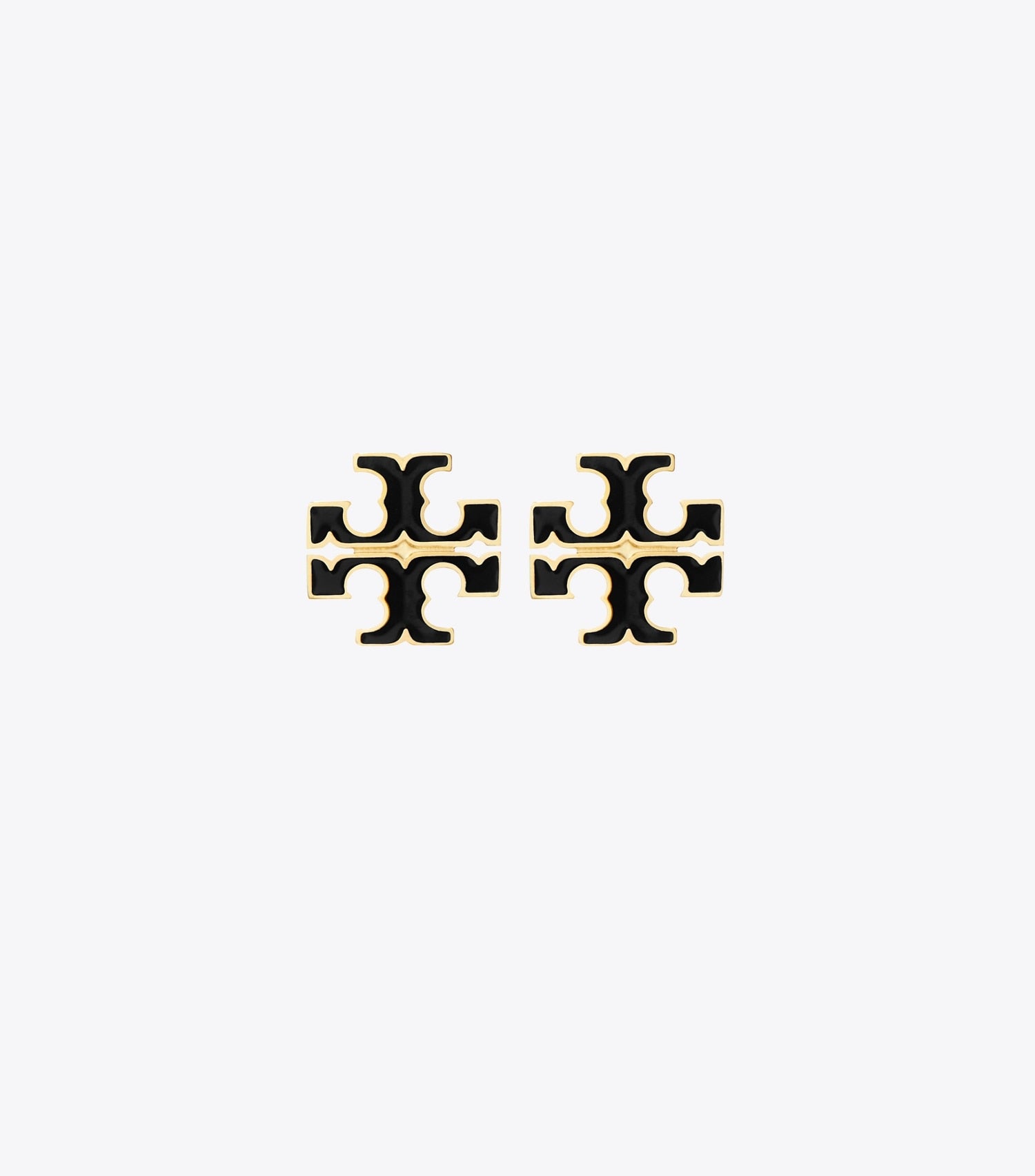 Tory Burch Small Icon Enamel Stud Earrings - Black