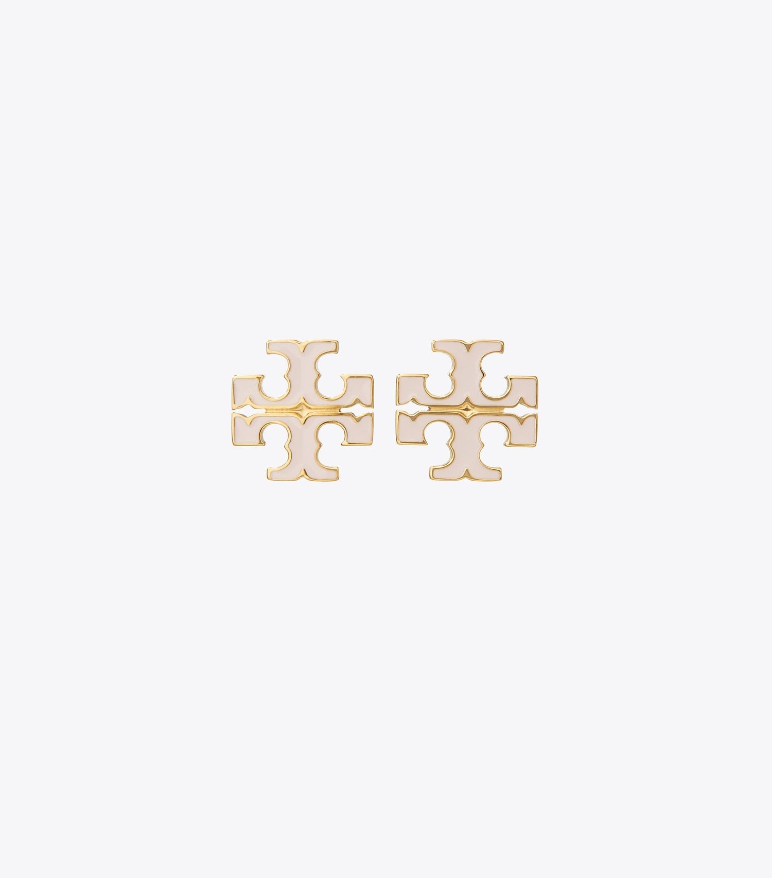 Tory Burch Small Icon Enamel Stud Earrings - Pink Snow