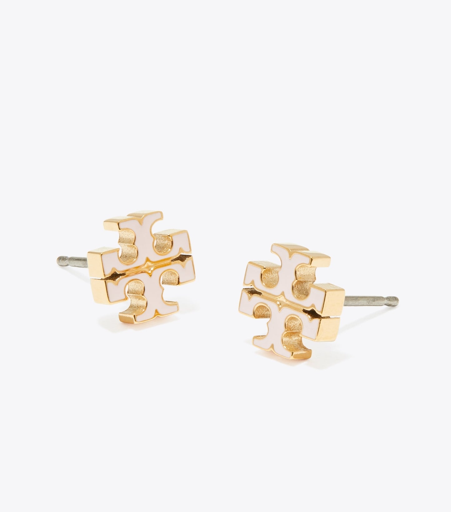 Tory Burch Small Icon Enamel Stud Earrings - Pink Snow