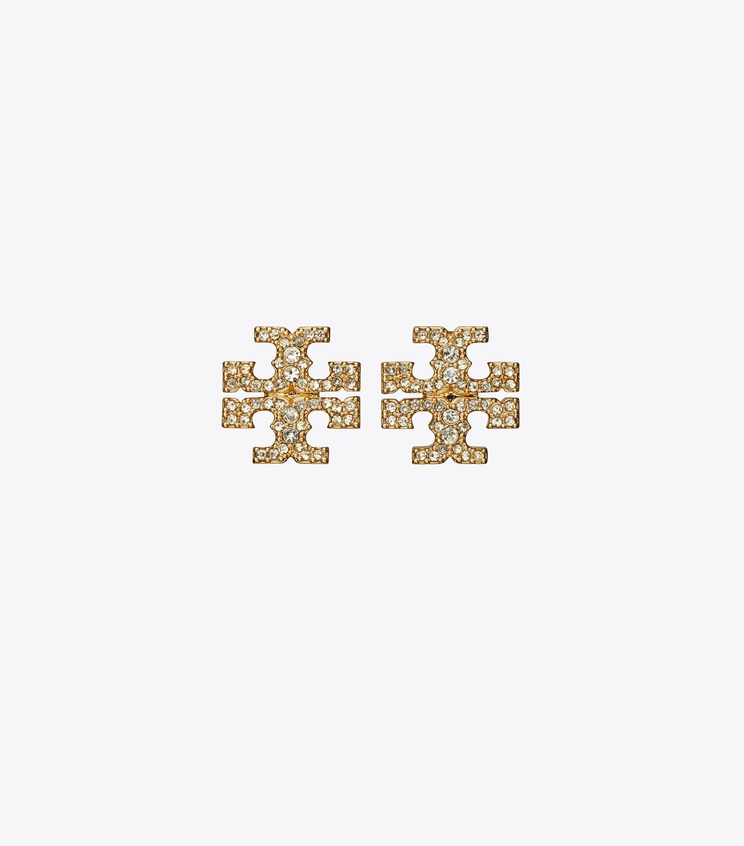 Tory Burch Icon Pavé Stud Earrings - Tory Gold / Crystal