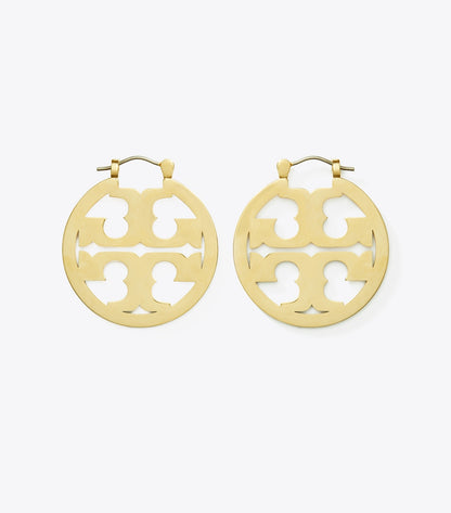 Tory Burch Small Icon Hoop Earrings - Tory Gold