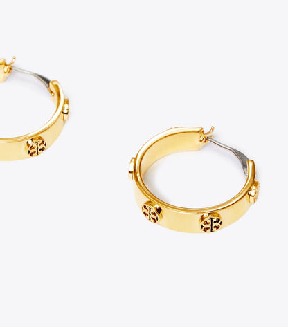 Tory Burch Small Icon Hoop Earrings - Tory Gold