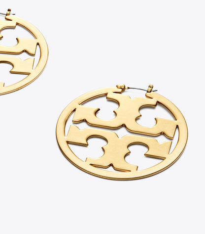 Tory Burch Icon Hoop Earrings - Tory Gold