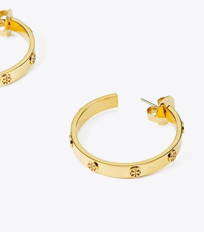 Tory Burch Icon Hoop Earrings - Tory Gold