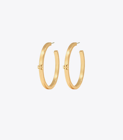Tory Burch Icon Hoop Earrings - Tory Gold