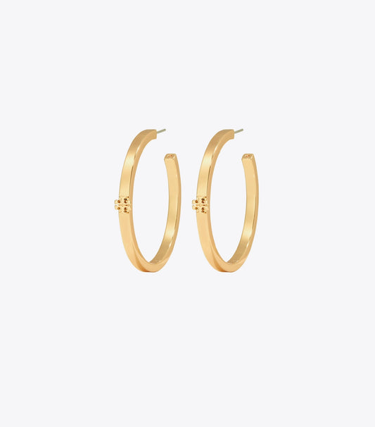 Tory Burch Icon Hoop Earrings - Tory Gold