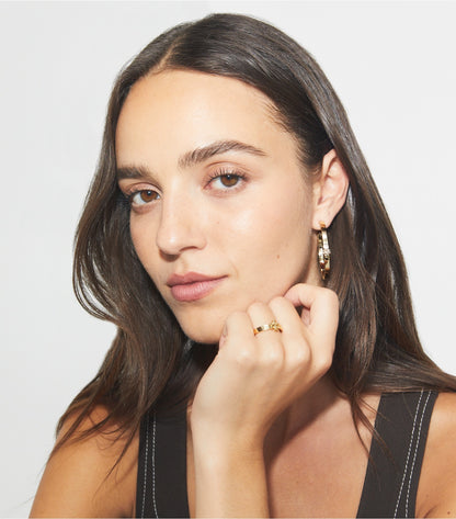 Tory Burch Icon Hoop Earrings - Tory Gold