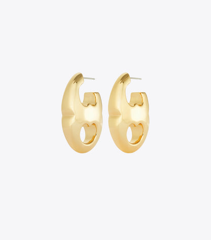 Tory Burch Gemini Link Earrings - Light Brass