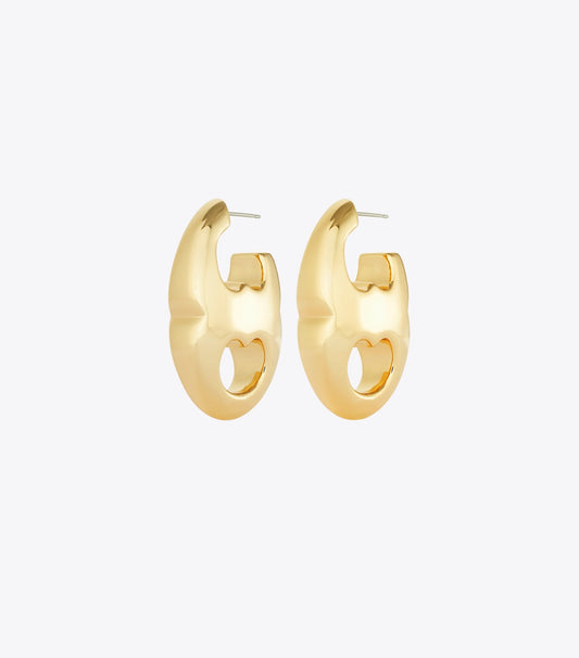 Tory Burch Gemini Link Earrings - Light Brass
