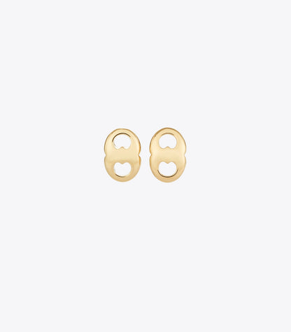 Tory Burch Gemini Stud Earrings - Light Brass
