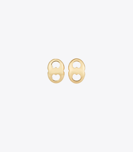 Tory Burch Gemini Stud Earrings - Light Brass