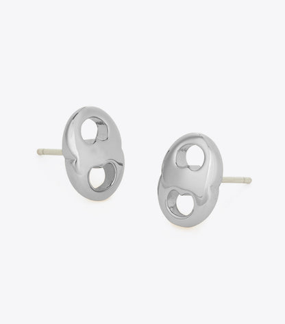 Tory Burch Gemini Stud Earrings - Light Silver