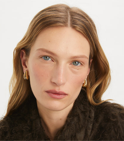 Tory Burch Small Pierced Earrings - Light Brass