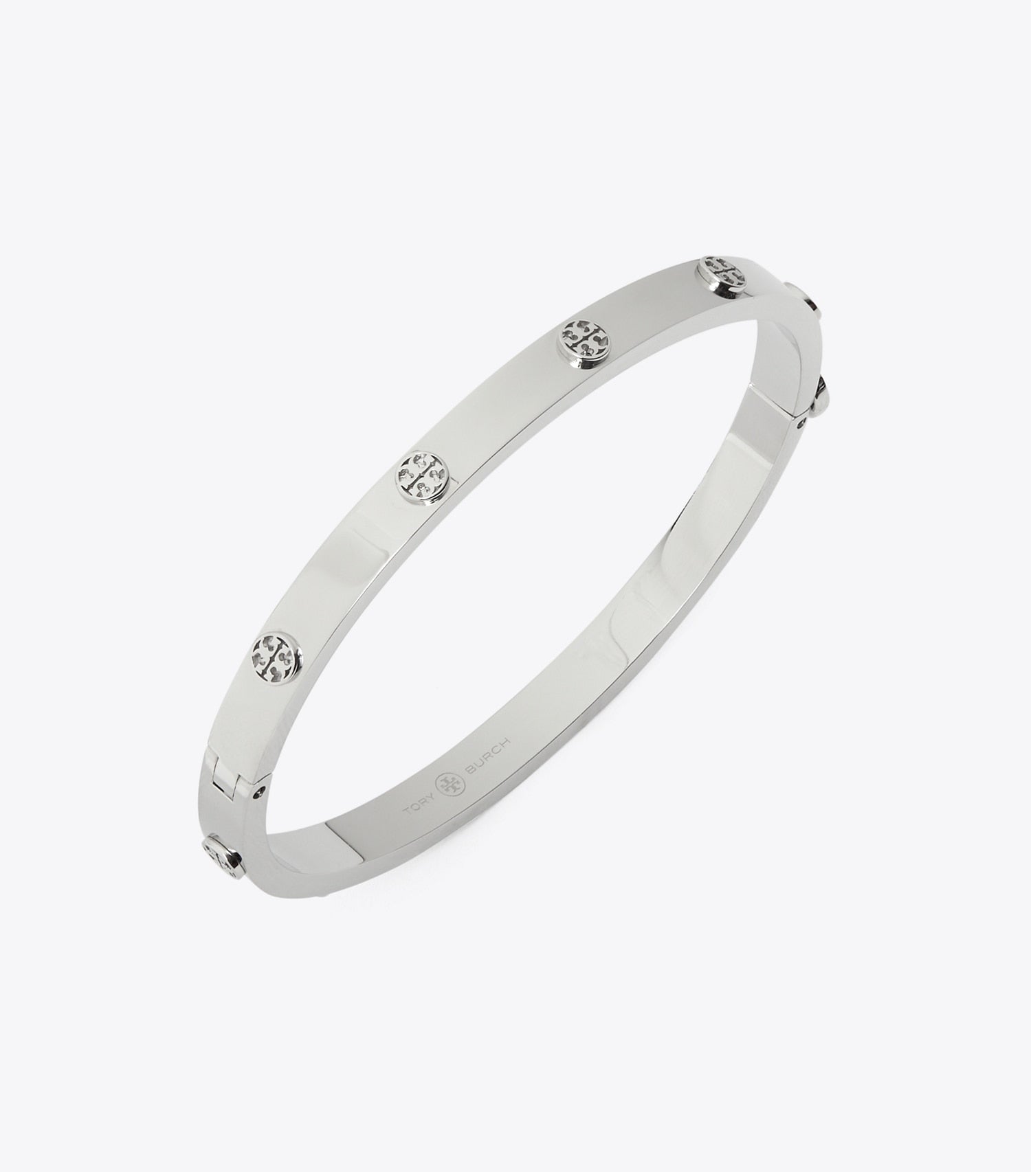 Tory Burch Icon Thin Hinge Bracelet - Tory Silver