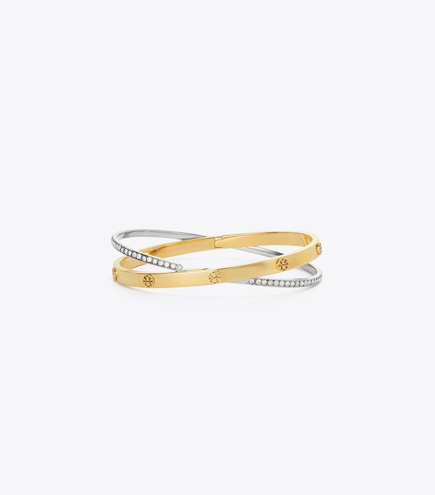 Tory Burch Icon Pavé Double Bracelet - Tory Gold / Tory Silver