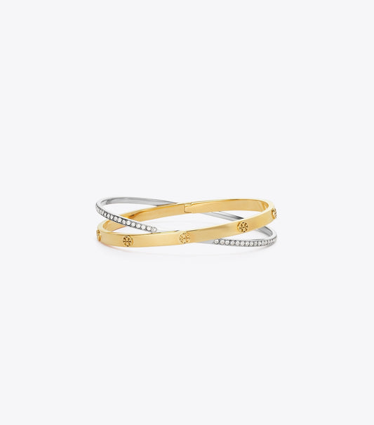 Tory Burch Icon Pavé Double Bracelet - Tory Gold / Tory Silver