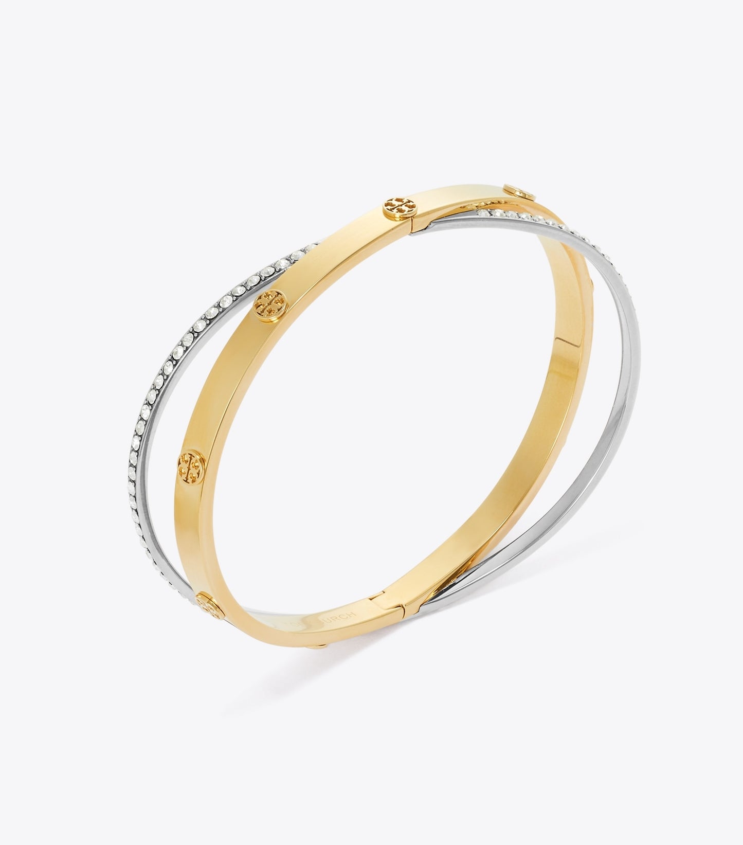 Tory Burch Icon Pavé Double Bracelet - Tory Gold / Tory Silver