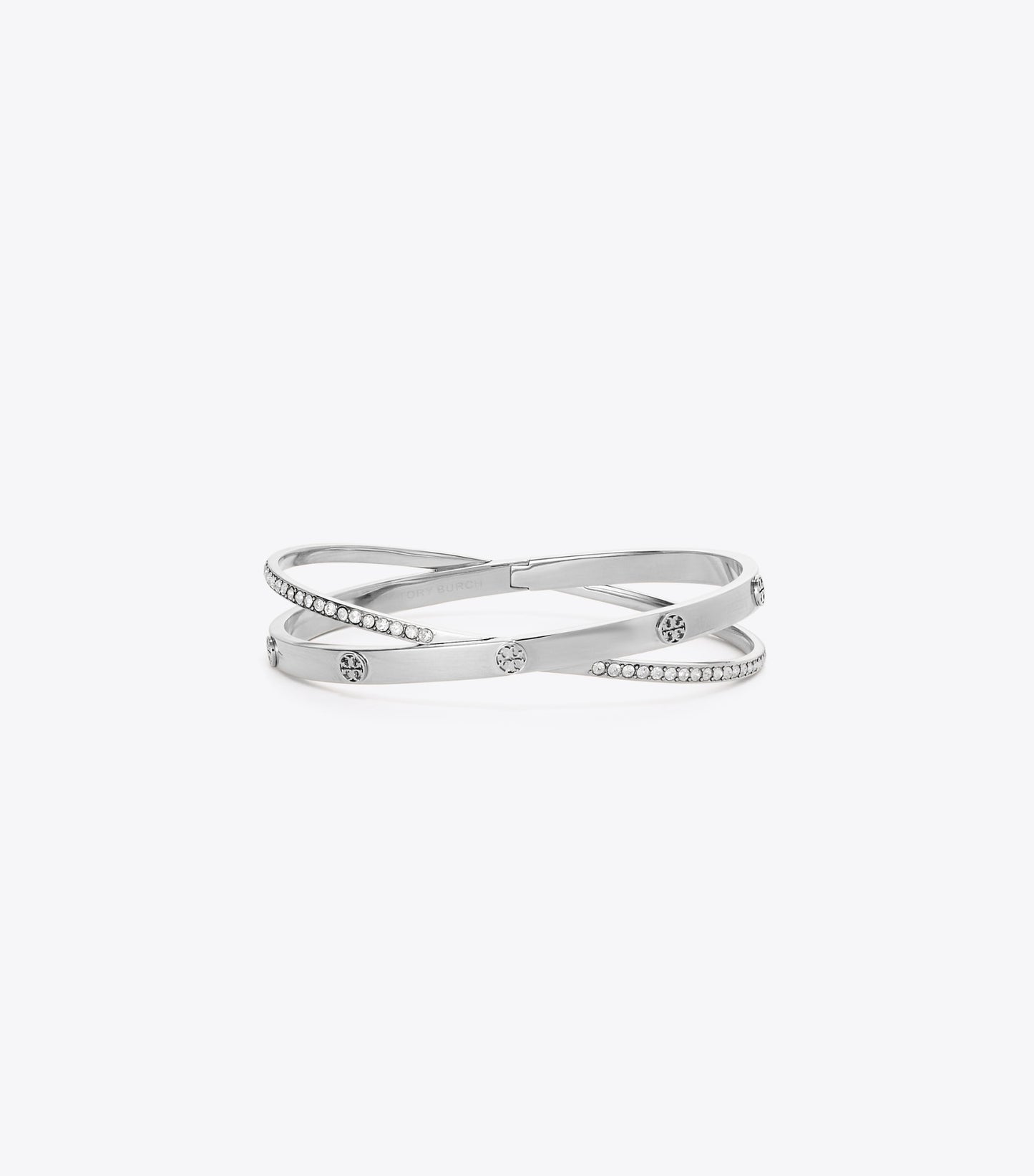 Tory Burch Icon Pavé Double Bracelet - Tory Silver / Crystal
