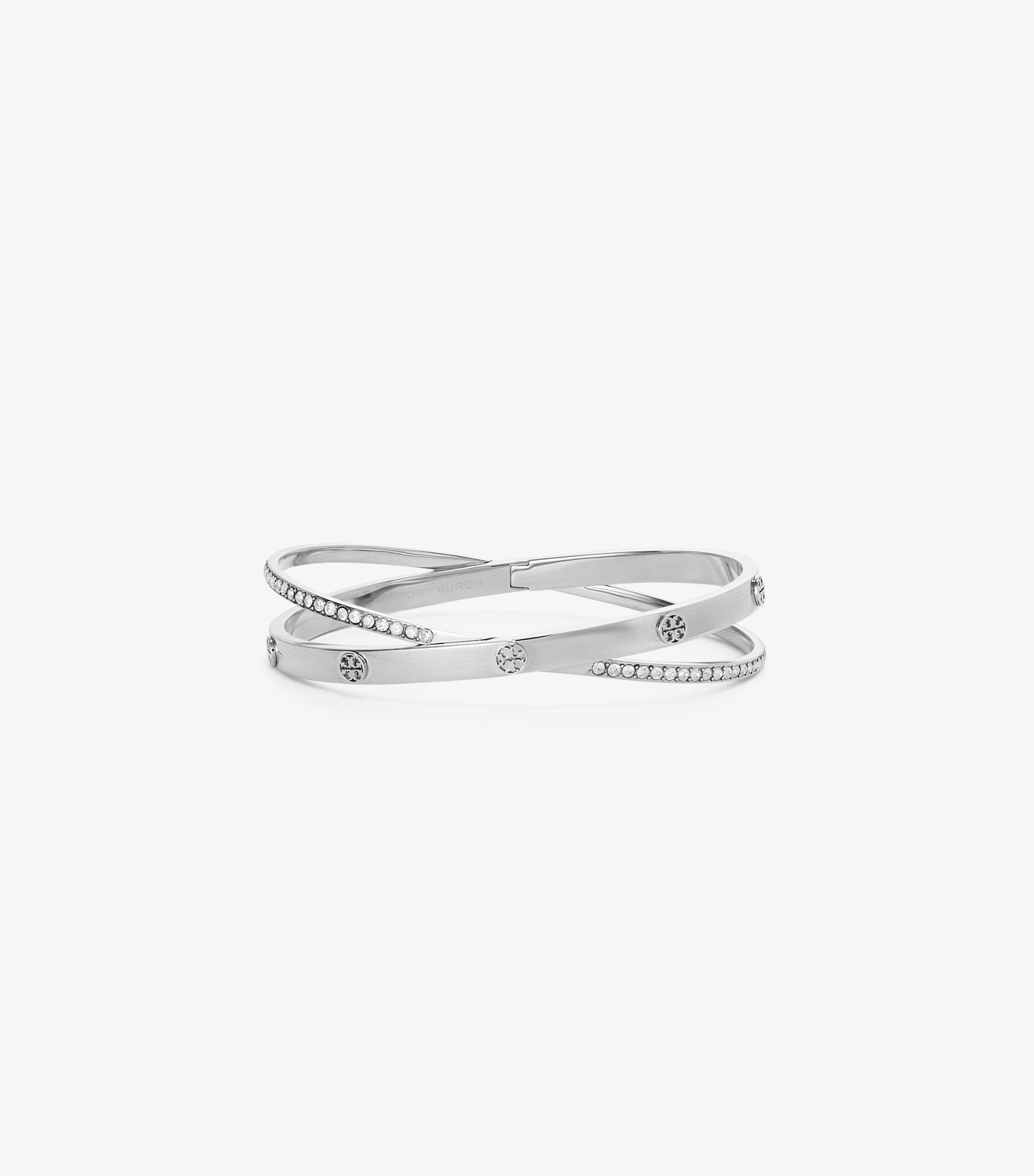 Tory Burch Icon Pavé Double Bracelet - Tory Silver / Crystal