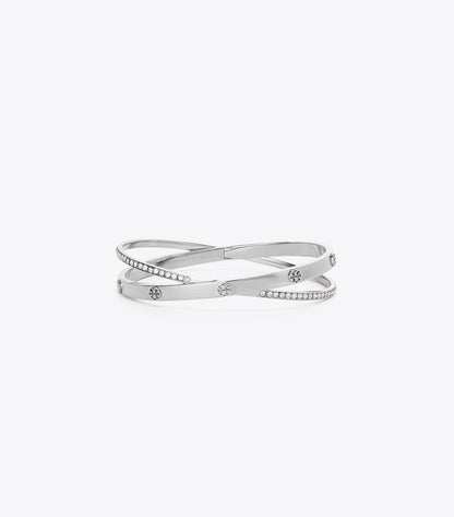 Tory Burch Icon Pavé Double Bracelet - Tory Silver / Crystal