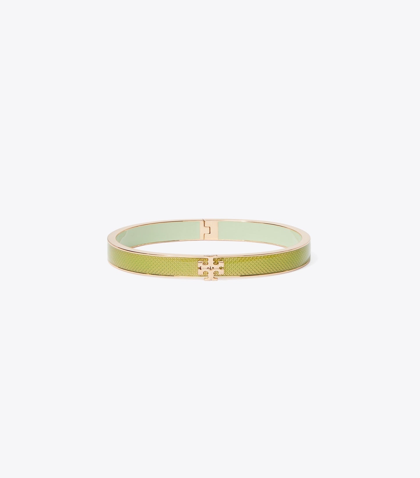 Tory Burch Medium Icon Guilloché Enamel Bracelet - Rose Gold / Mint