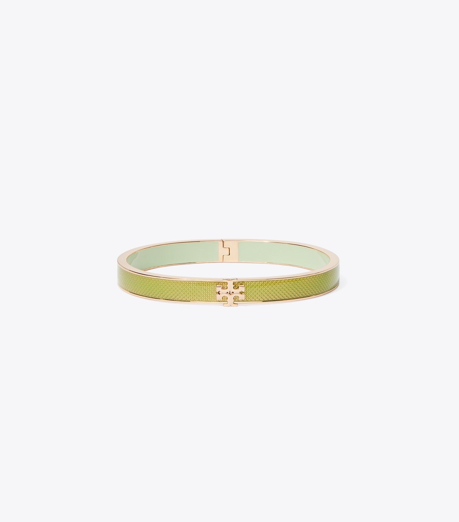 Tory Burch Medium Icon Guilloché Enamel Bracelet - Rose Gold / Mint