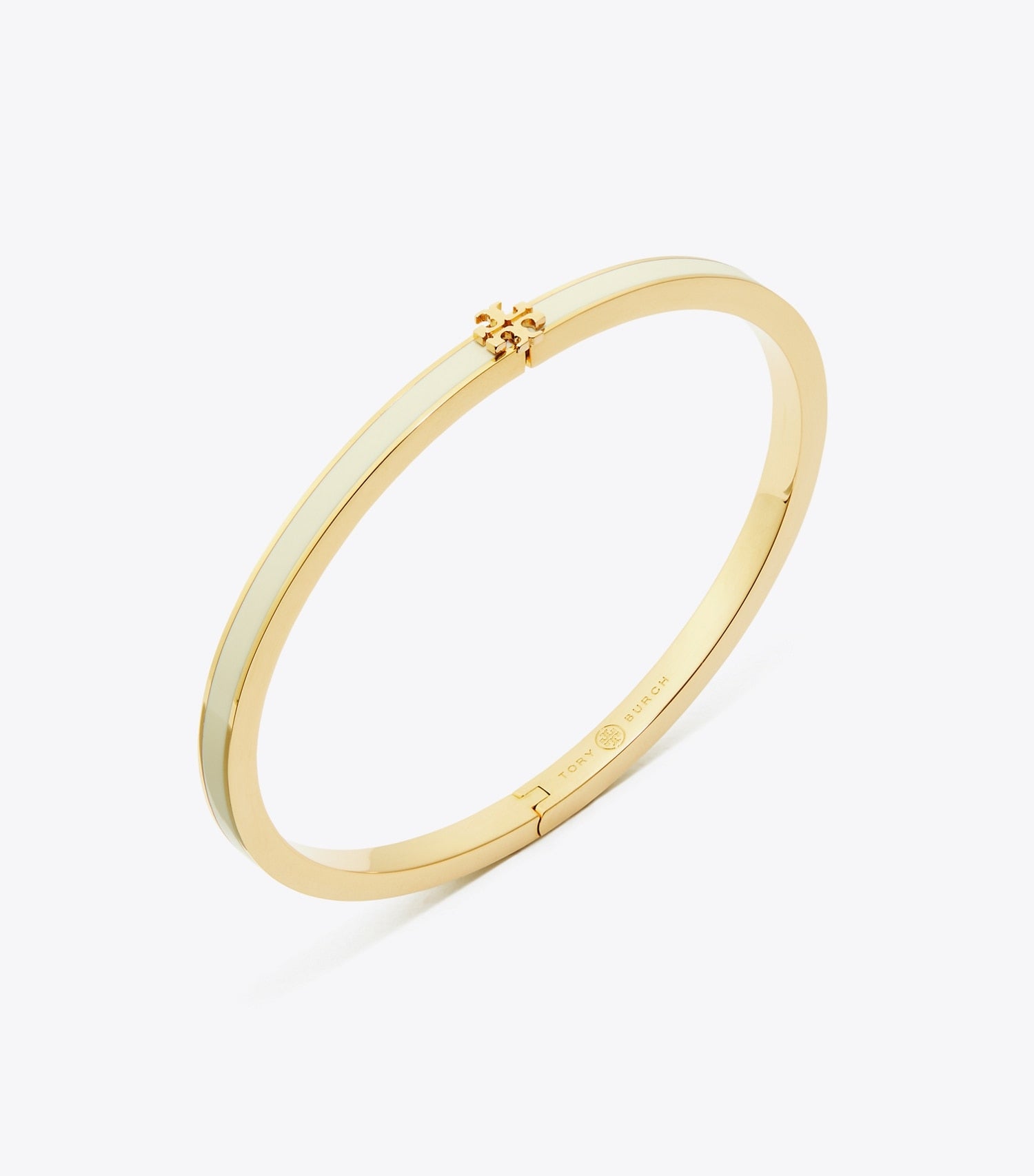 Tory Burch Icon Thin Enamel Bracelet - Tory Gold / New Ivory