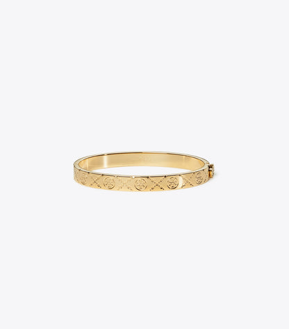 Tory Burch Icon T Monogram Hinge Bracelet - Tory Gold