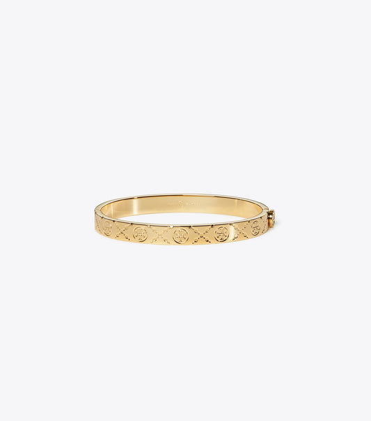 Tory Burch Icon T Monogram Hinge Bracelet - Tory Gold