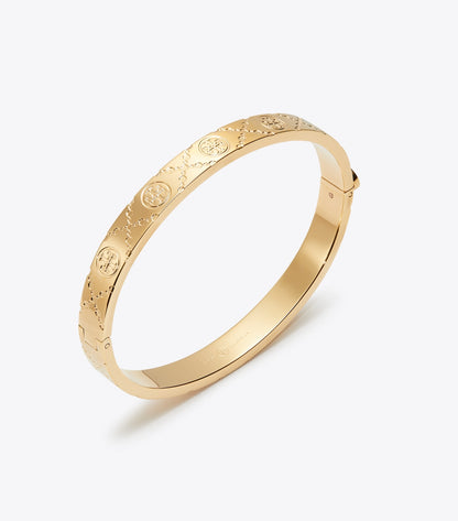 Tory Burch Icon T Monogram Hinge Bracelet - Tory Gold