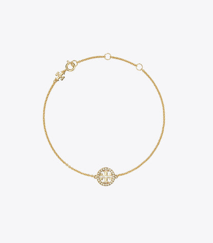 Tory Burch Icon Pavé Chain Bracelet - Tory Gold / Crystal