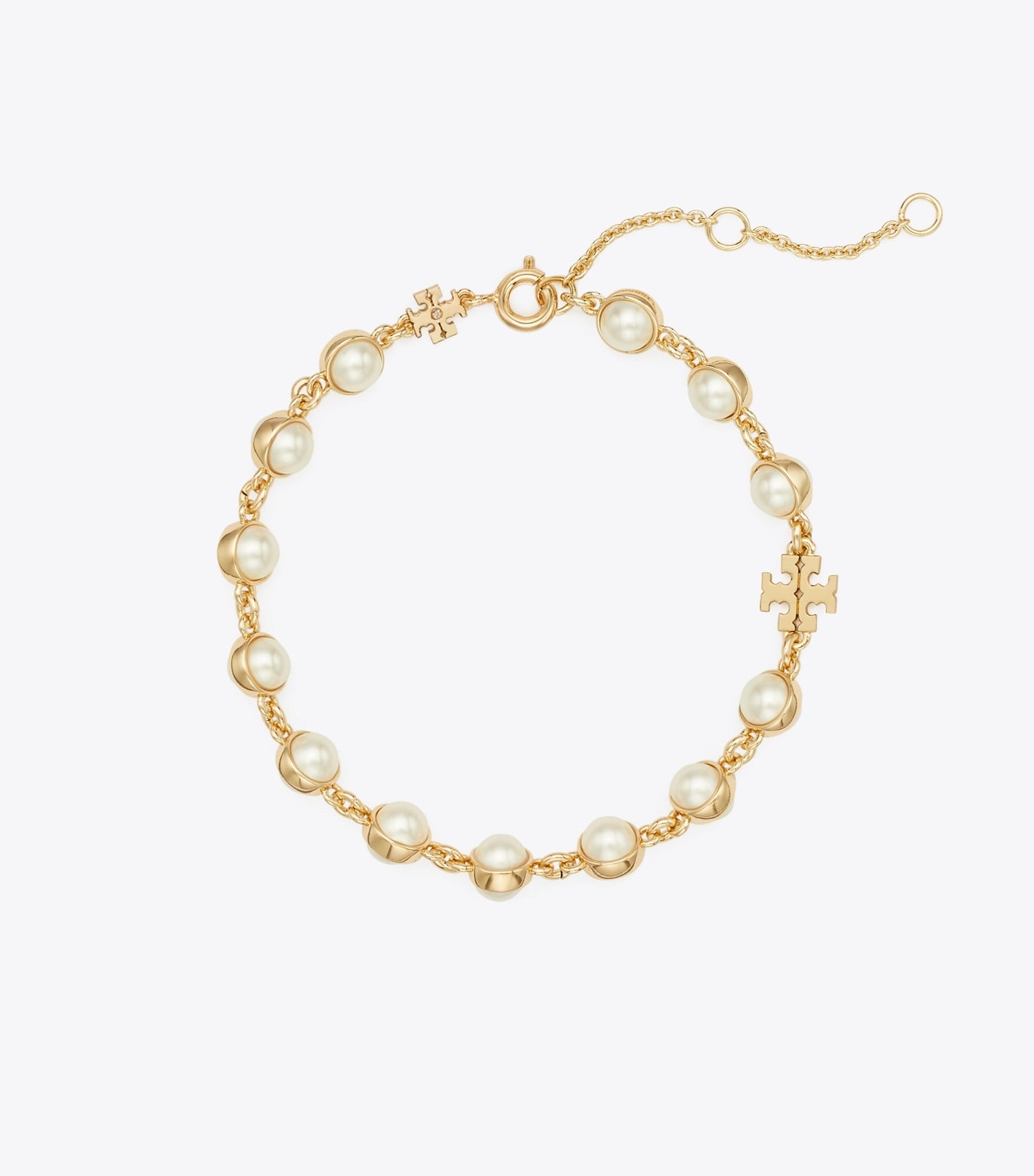 Tory Burch Moondance Pearl Bracelet - Light Brass / Ivory