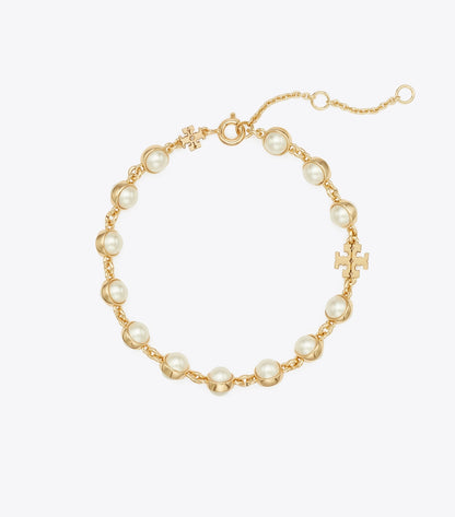 Tory Burch Moondance Pearl Bracelet - Light Brass / Ivory