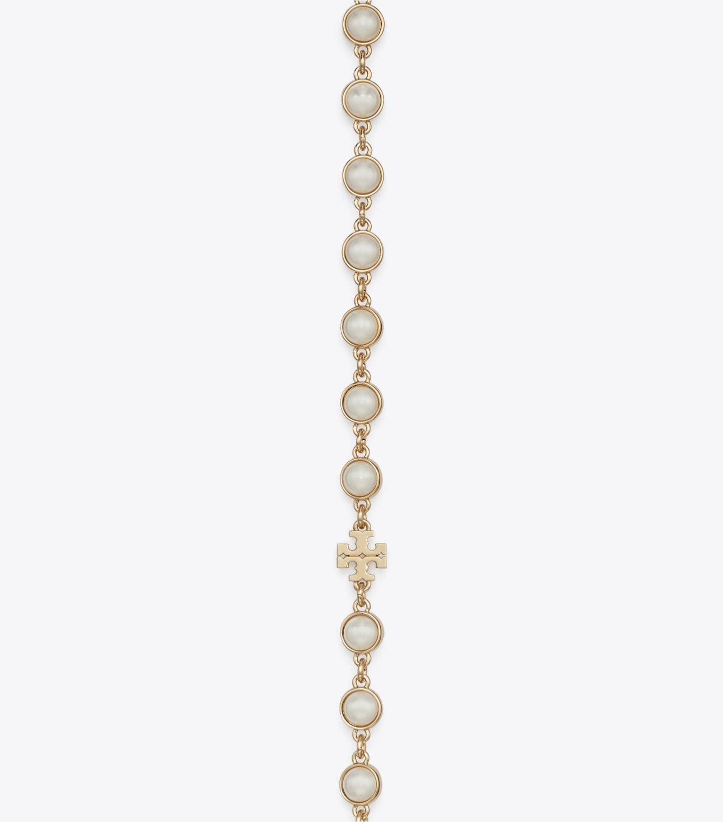 Tory Burch Long Pearl Necklace - Light Brass / Pearl