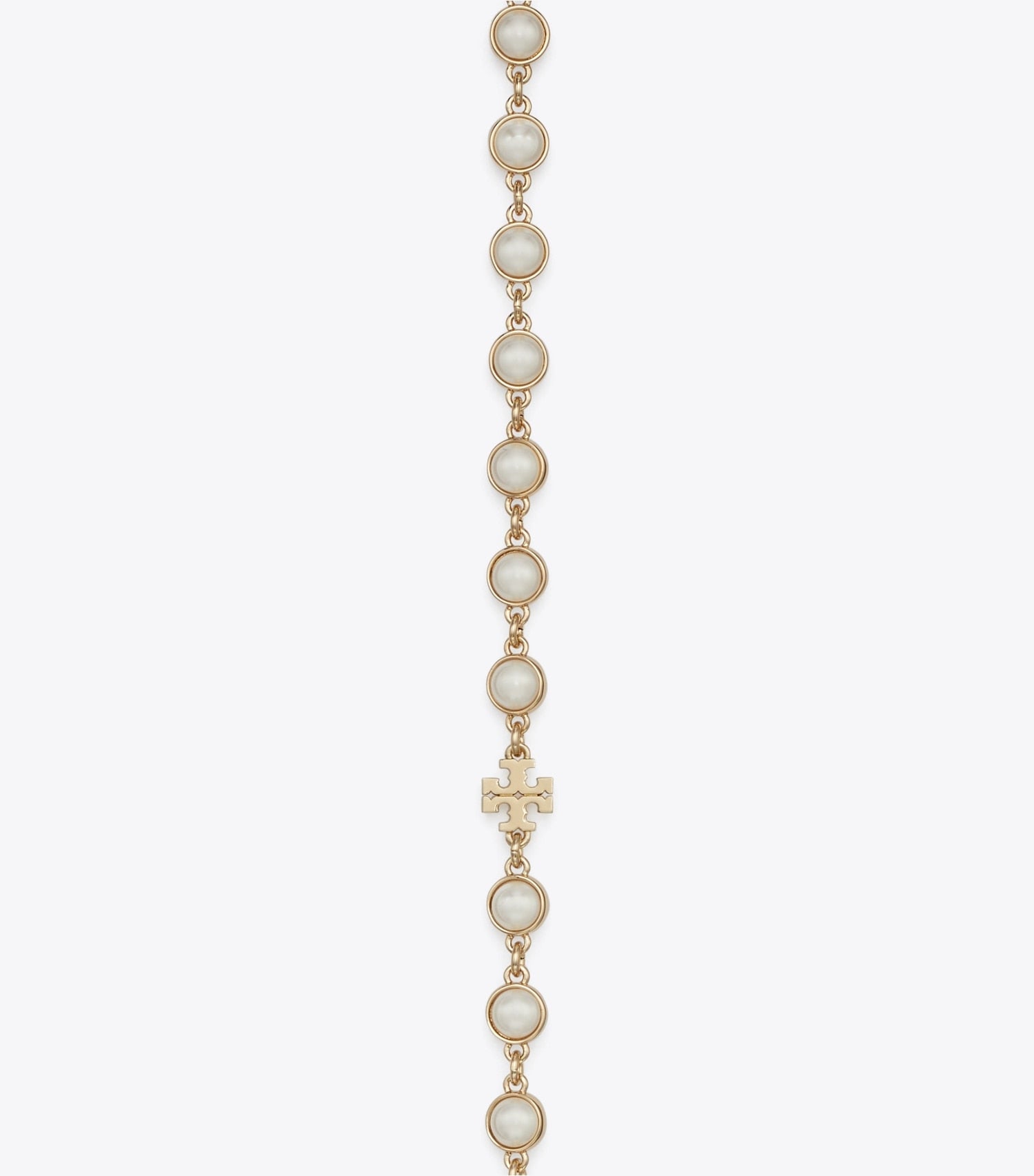 Tory Burch Long Pearl Necklace - Light Brass / Pearl