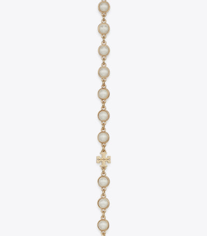 Tory Burch Long Pearl Necklace - Light Brass / Pearl