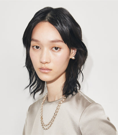 Tory Burch Long Pearl Necklace - Light Brass / Pearl