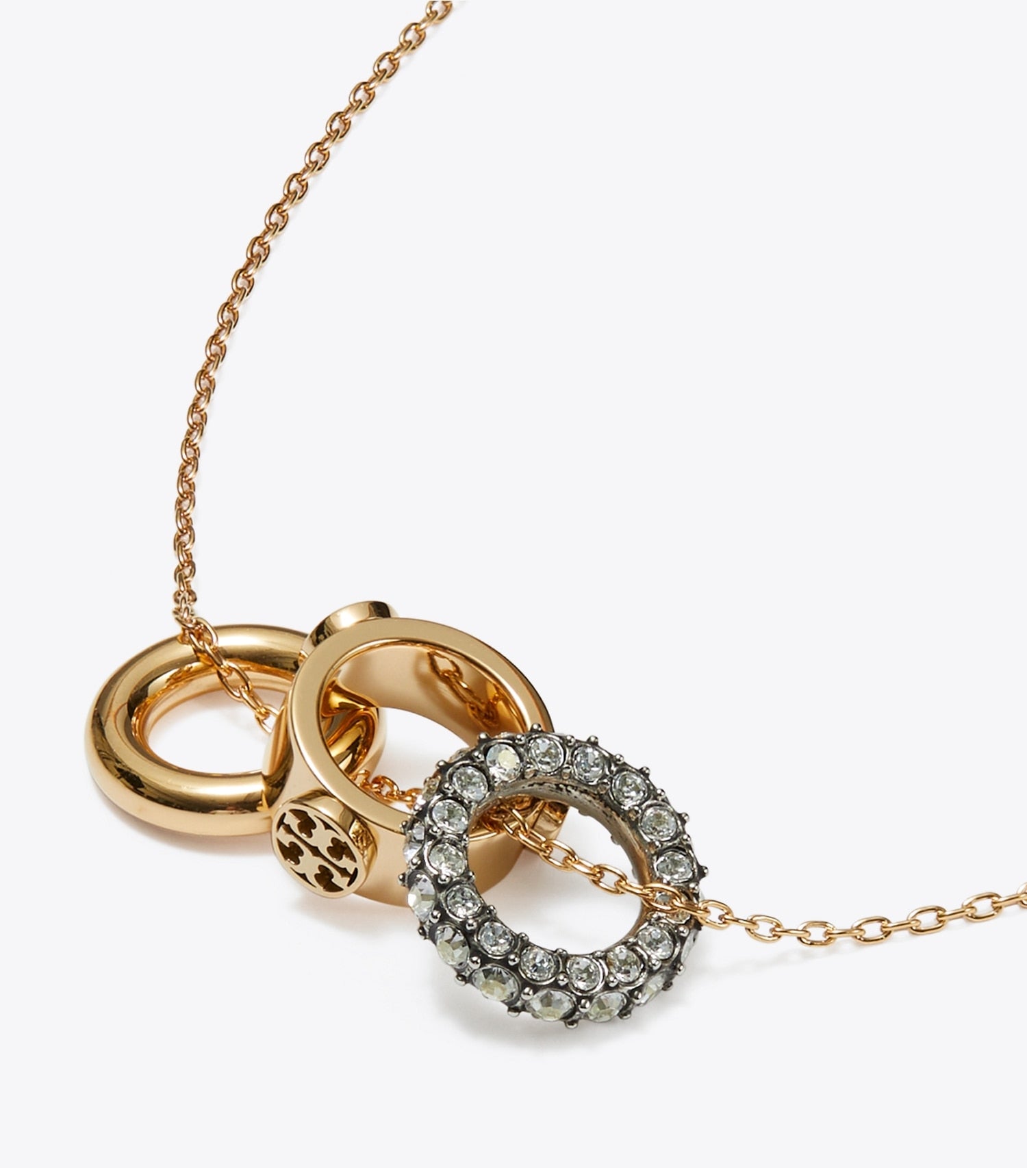 Tory Burch Icon Pavé Necklace and Earring Set - Tory Gold / Crystal