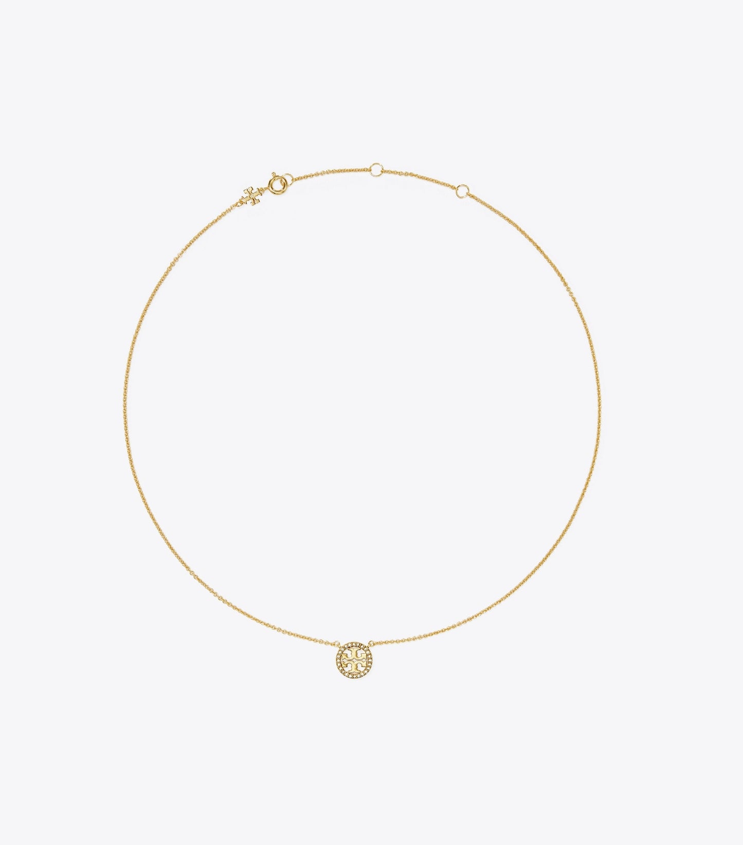 Tory Burch Icon Pavé Pendant Necklace - Tory Gold/Crystal