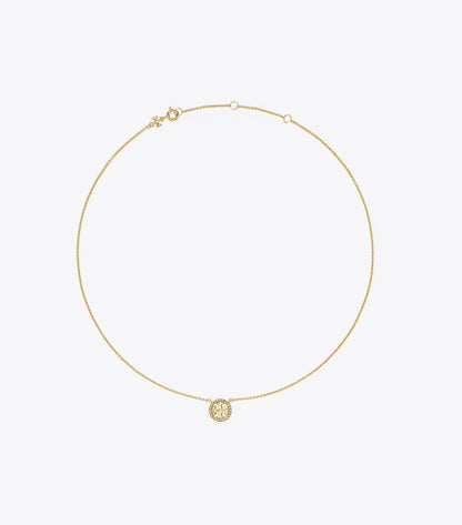 Tory Burch Icon Pavé Pendant Necklace - Tory Gold/Crystal