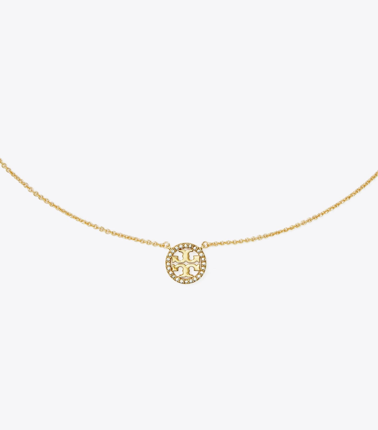 Tory Burch Icon Pavé Pendant Necklace - Tory Gold/Crystal