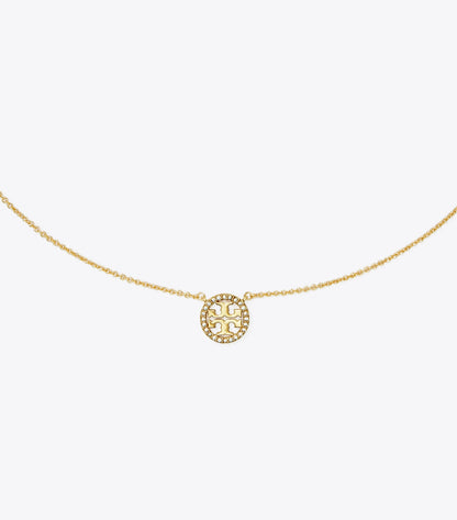 Tory Burch Icon Pavé Pendant Necklace - Tory Gold/Crystal